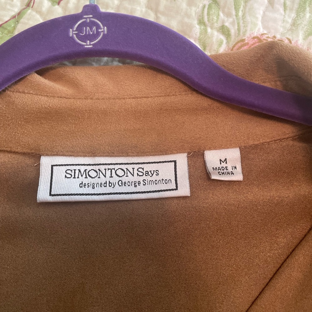 SIMONTONSays Faux suede tunic with ruffle front M - Picture 2 of 5